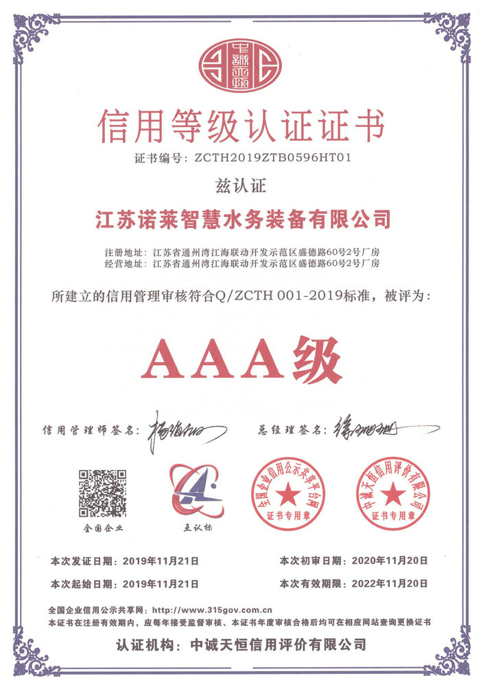 AAA Credit Rating Certificate